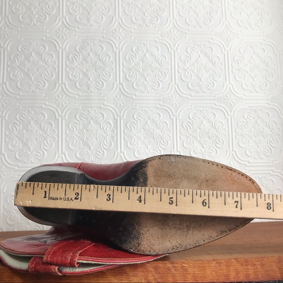 LARRY MAHAN VINTAGE 80s Tall Leather Cowboy Boots - Picture 13 of 16